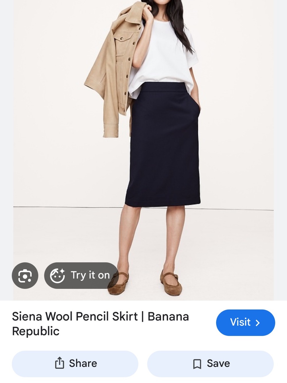 Black Banana Republic Black Pencil Skirt - Womens